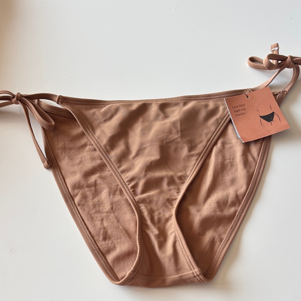 Shade & Shore Tie-Side Bikini Bottoms in Light Brown